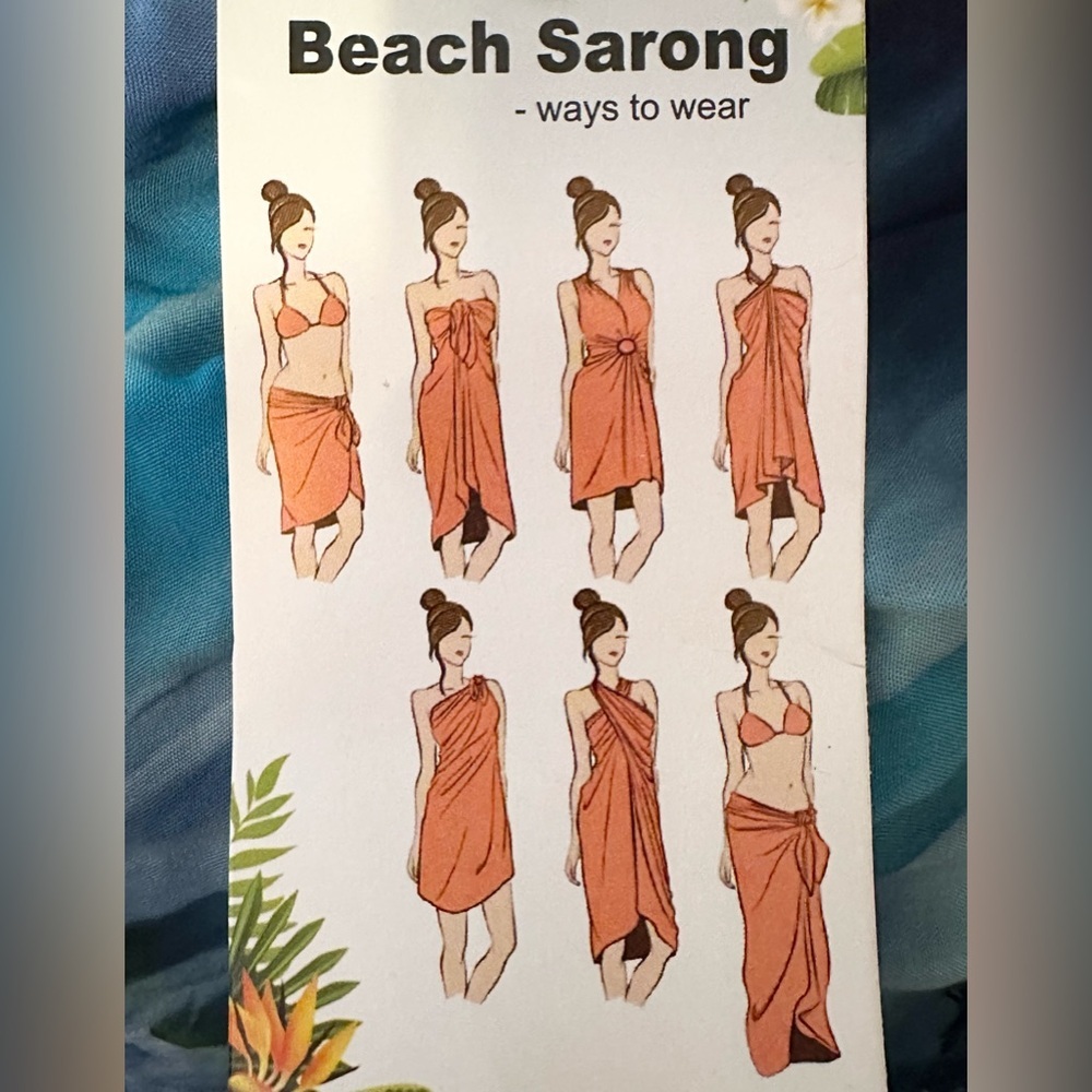 Beach Cover Swimming Pool Resort Vacation Sarong Halter Wrap Towel Dress NWT ๐๏ธ - Picture 15 of 16
